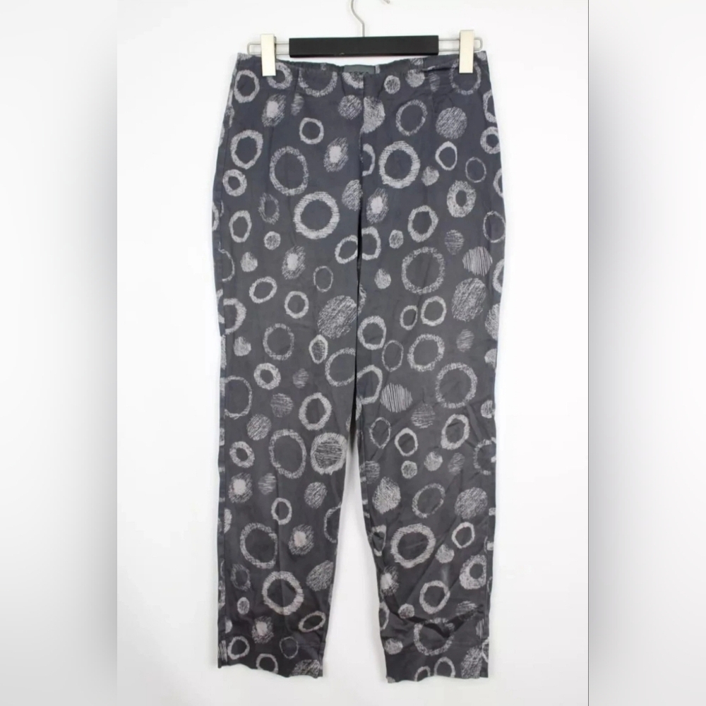 OSKA Pants Gray Bubble Print Wide-Leg Women's Dress Trousers Waist 30 Oska 2